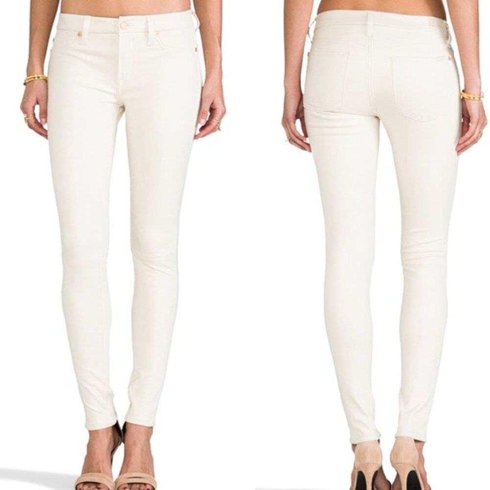 7 For All Mankind The Skinny Faux Suede Skinny Pants Size 30